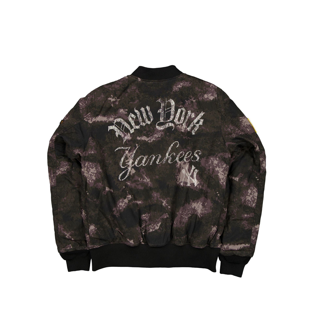 Alpha Industries x New York Yankees Black Camo MA-1 Bomber Jacket