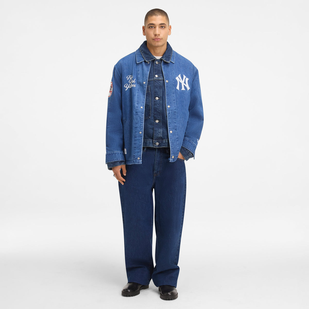 New York Yankees Denim Coach's Jacket