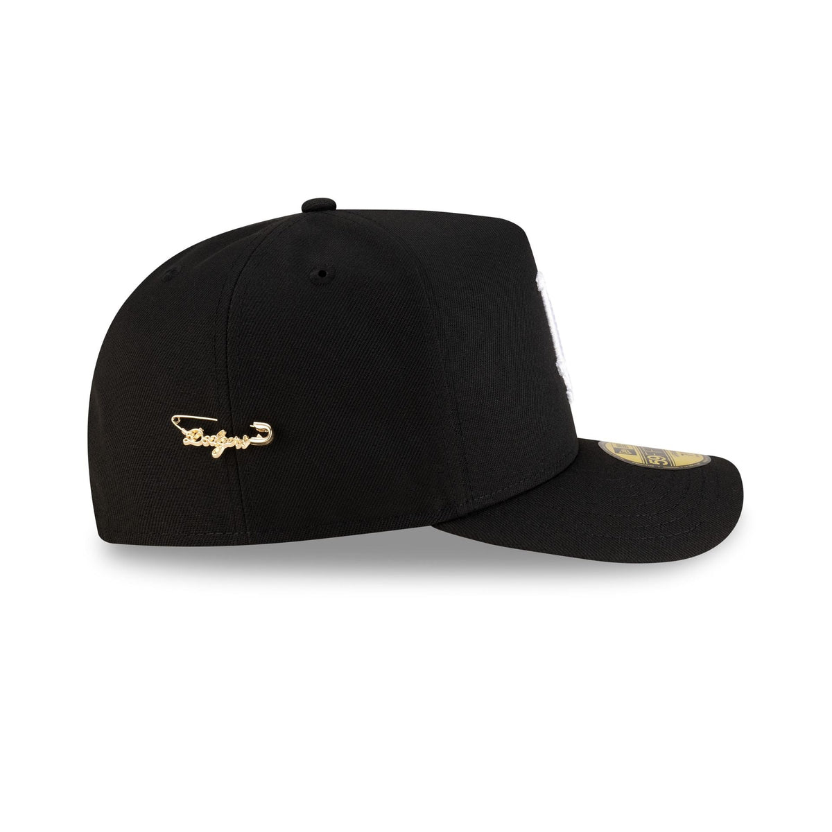 Los Angeles Dodgers Black Script Safety Pin 59FIFTY A-Frame Fitted Hat