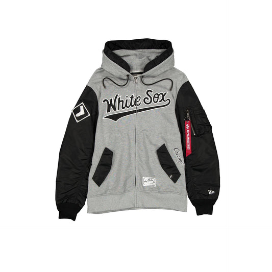 Alpha Industries x Chicago White Sox Gray MA-1 Full Zip Fleece Jacket