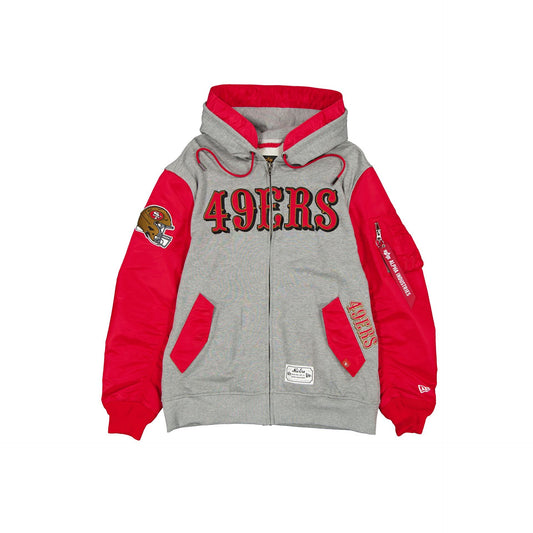 Alpha Industries x San Francisco 49ers Gray MA-1 Full Zip Fleece Jacket