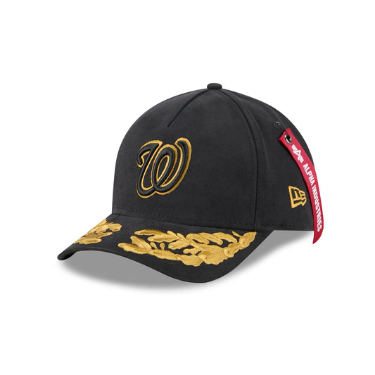 Alpha Industries x Washington Nationals Black 9FORTY M-Crown A-Frame Snapback Hat