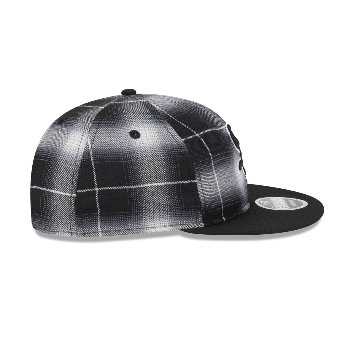 Chicago White Sox Black and White Plaid Retro Crown 9FIFTY Snapback Hat