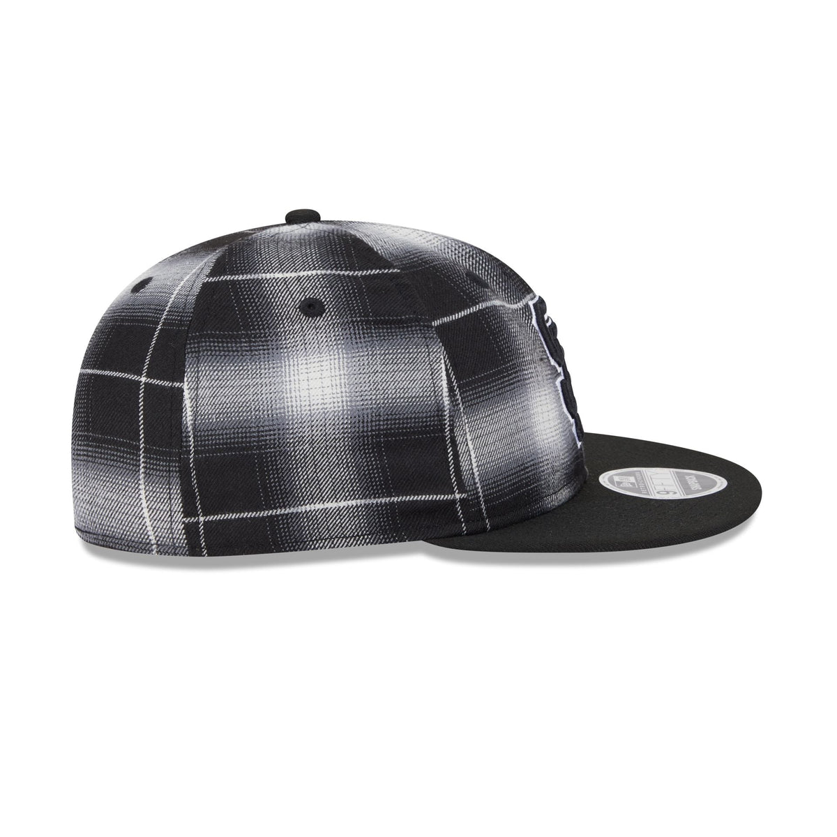 San Francisco Giants Black and White Plaid Retro Crown 9FIFTY Snapback Hat