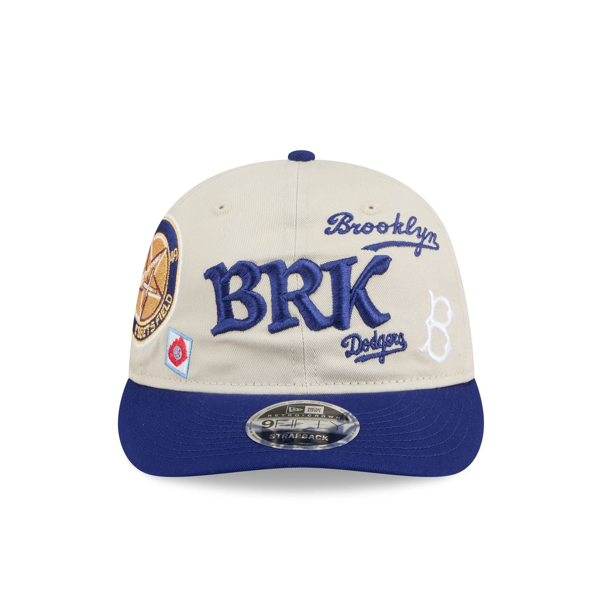 Brooklyn Dodgers Scattered Patches Retro Crown 9FIFTY Snapback Hat