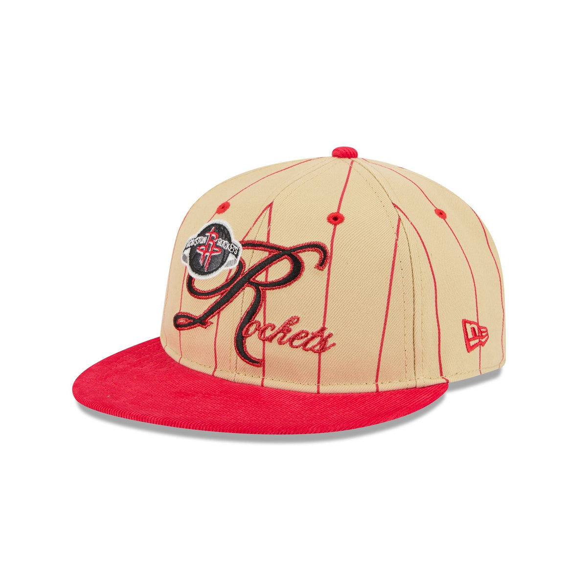 Houston Rockets Pinstripe Script Retro Crown 9FIFTY Adjustable Hat