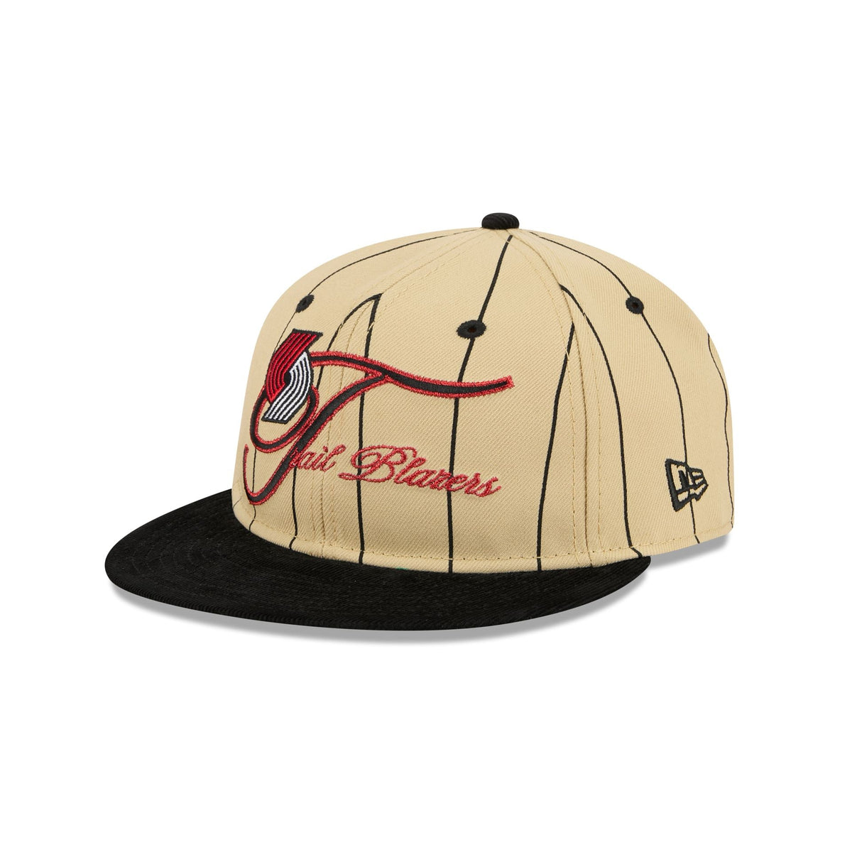 Portland Trail Blazers Pinstripe Script Retro Crown 9FIFTY Adjustable Hat
