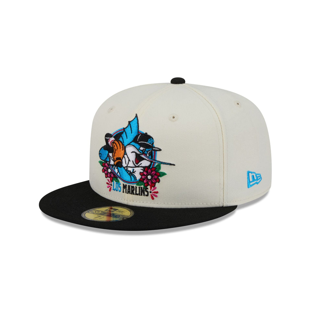 Miami Marlins Day of the Dead Sugar Skull Mascot 59FIFTY Fitted Hat
