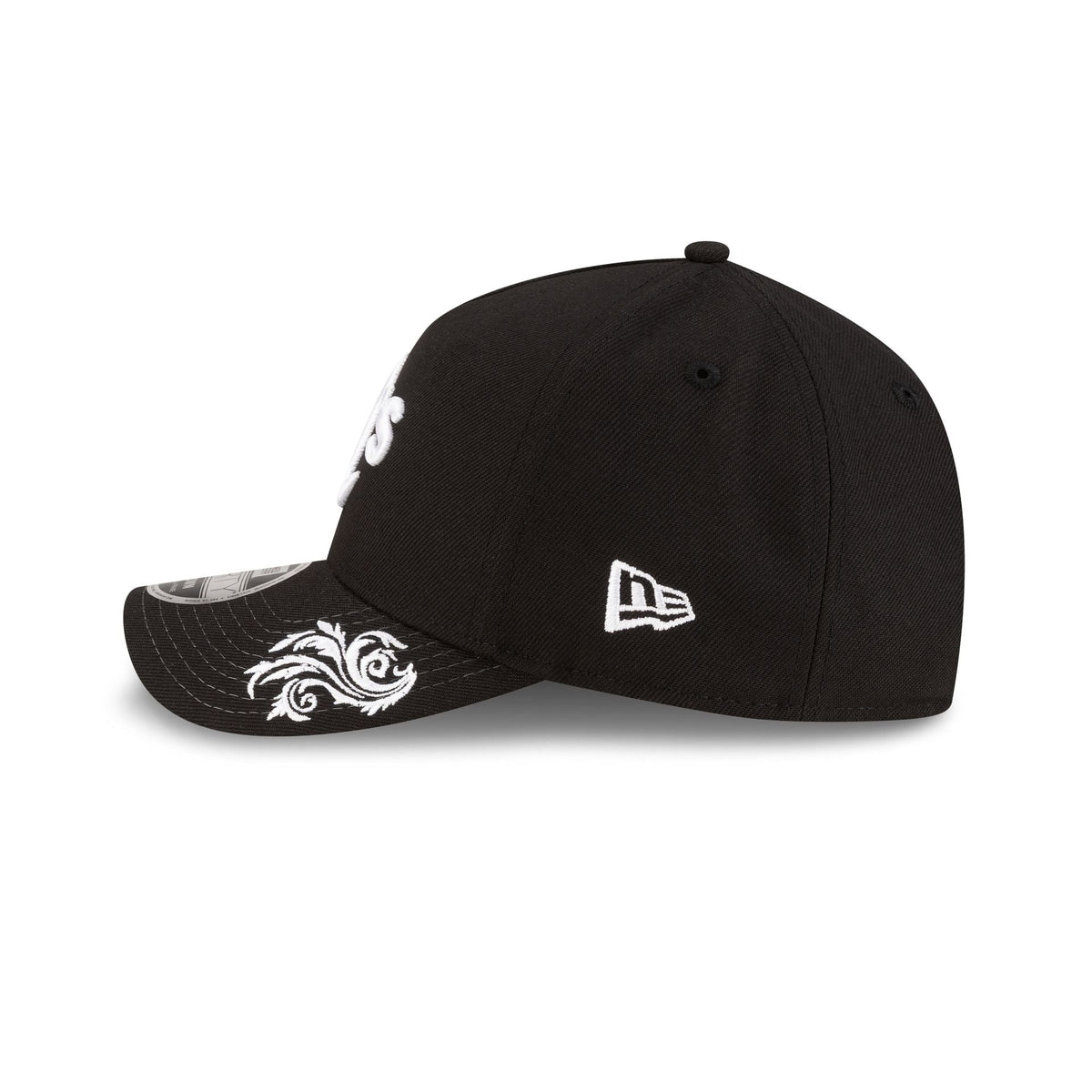 Athletics Script Black and White 9FORTY M-Crown A-Frame Snapback Hat