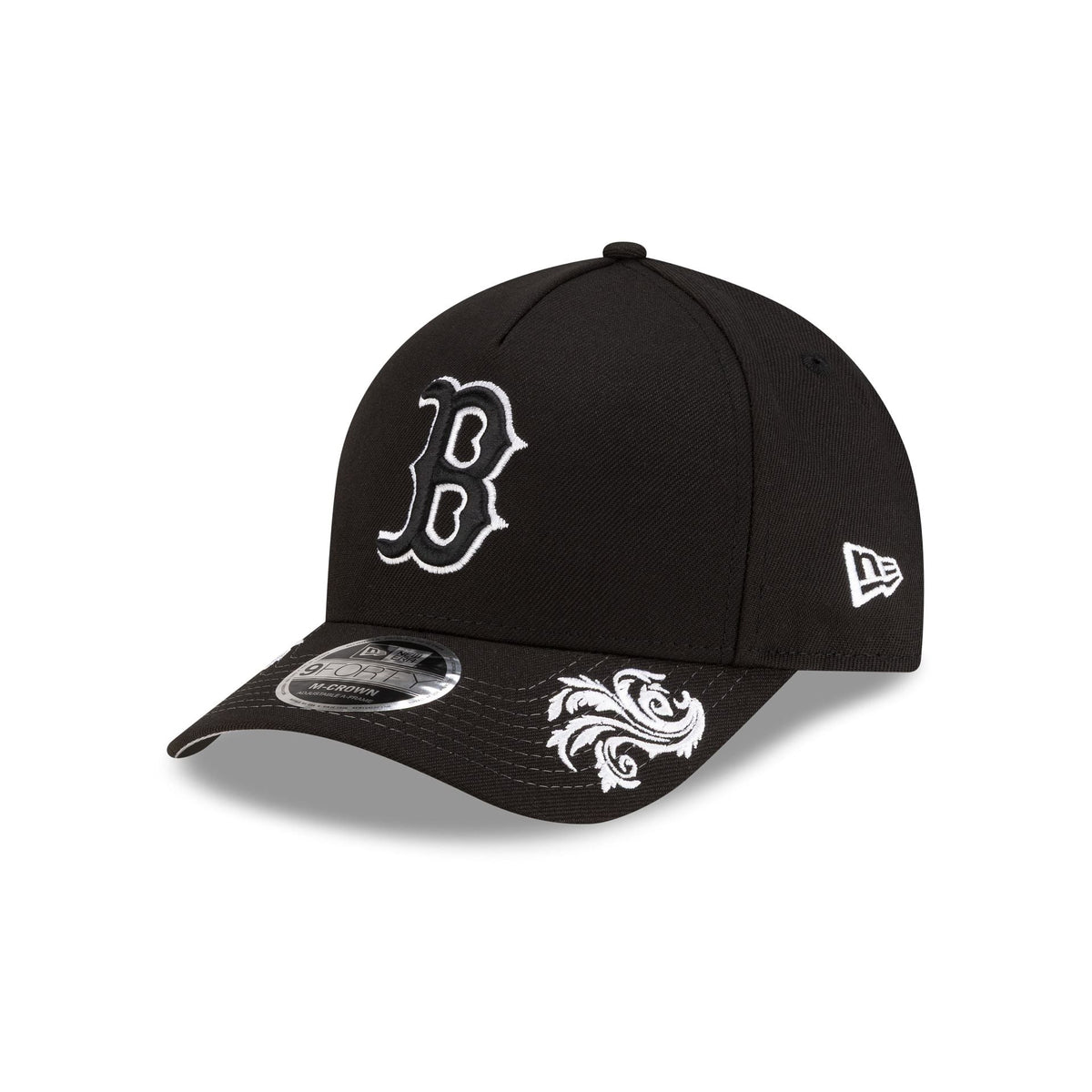 Boston Red Sox Script Black and White 9FORTY M-Crown A-Frame Snapback Hat