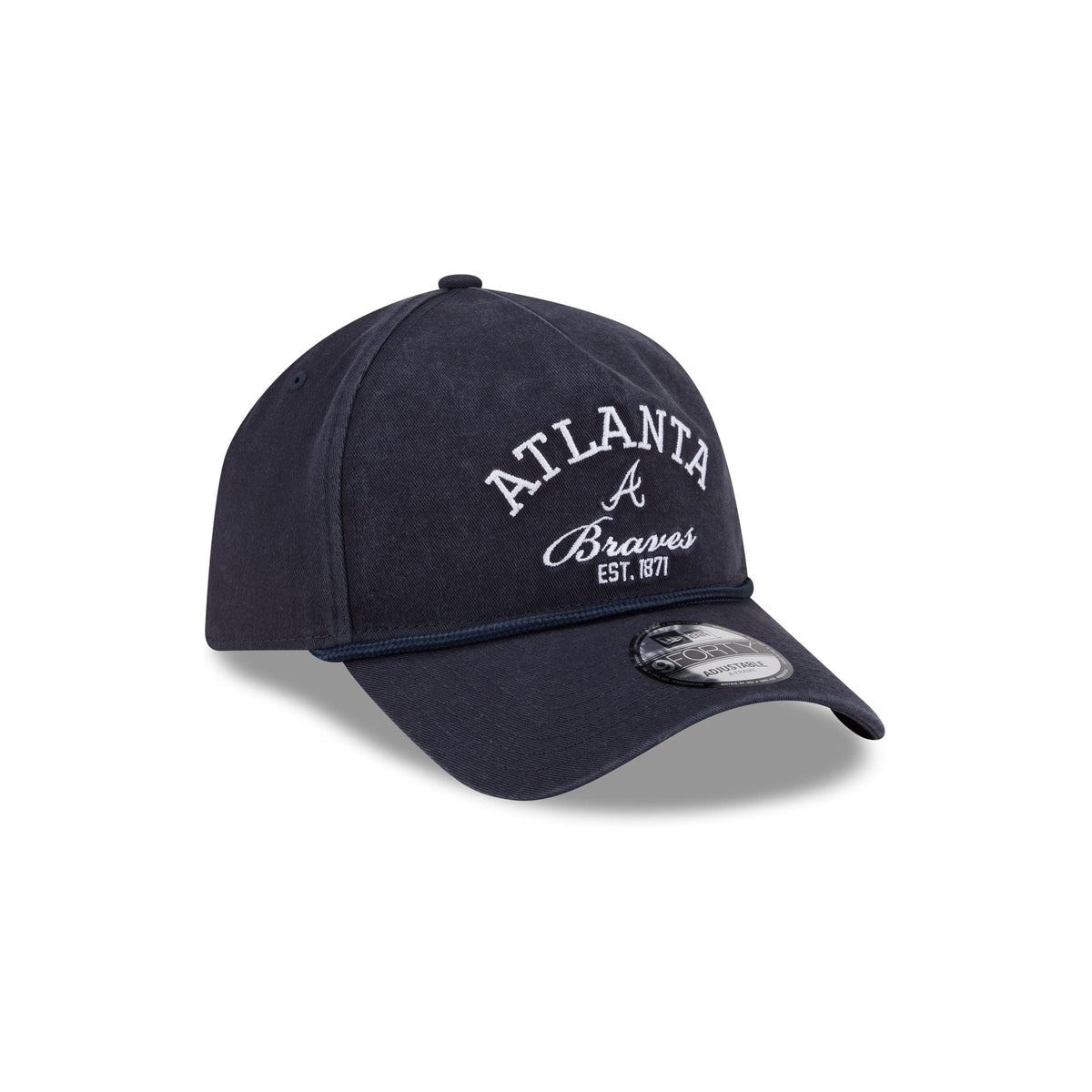 Atlanta Braves Stacked Rope 9FORTY A-Frame Snapback Hat