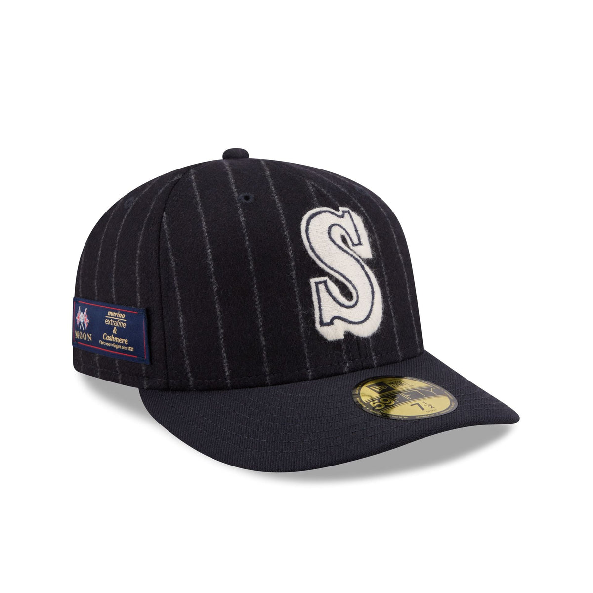 Seattle Mariners Pinstripe Merino & Cashmere Moon 59FIFTY Fitted Hat
