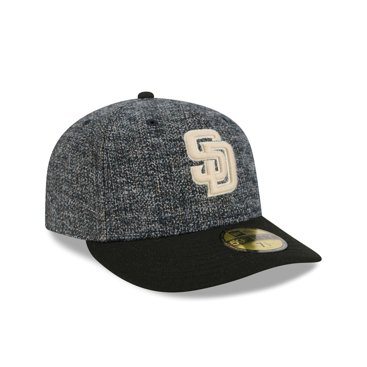 San Diego Padres Three Looms Tweedy Cotton Black 59FIFTY Fitted Hat