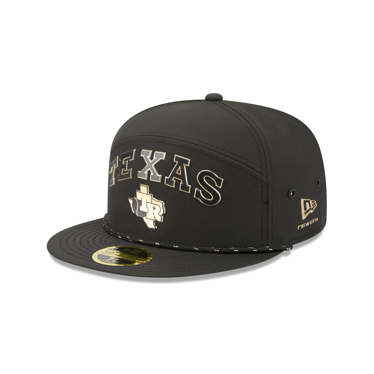 Texas Rangers Gold Logo Rope Split Panel 59FIFTY Fitted Hat