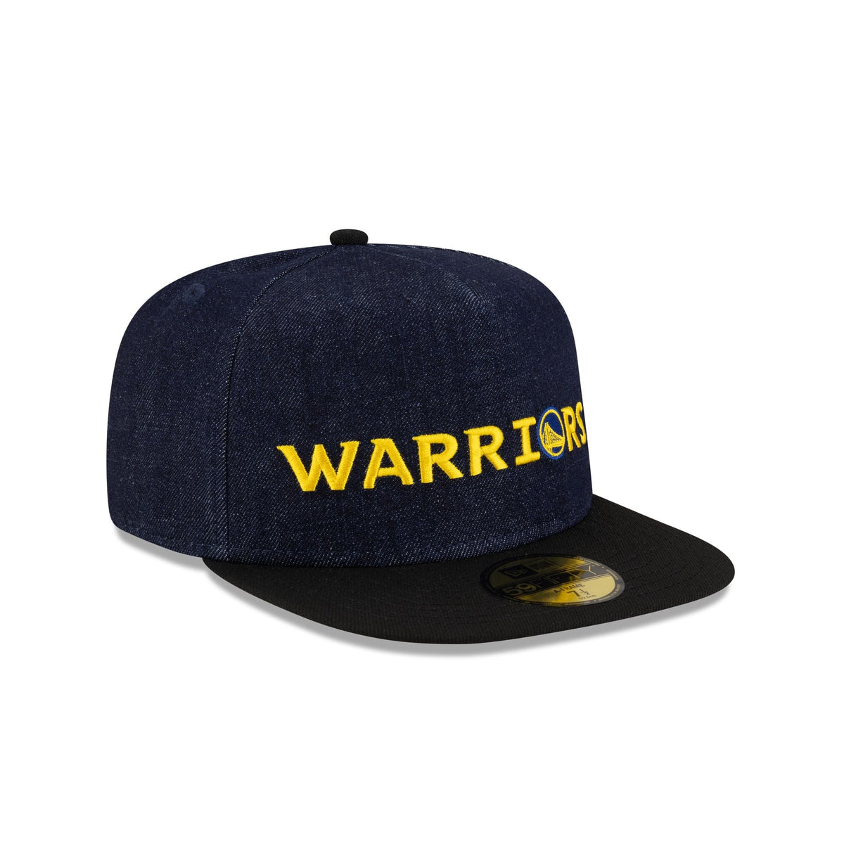 Golden State Warriors Navy Denim 59FIFTY A-Frame Fitted Hat
