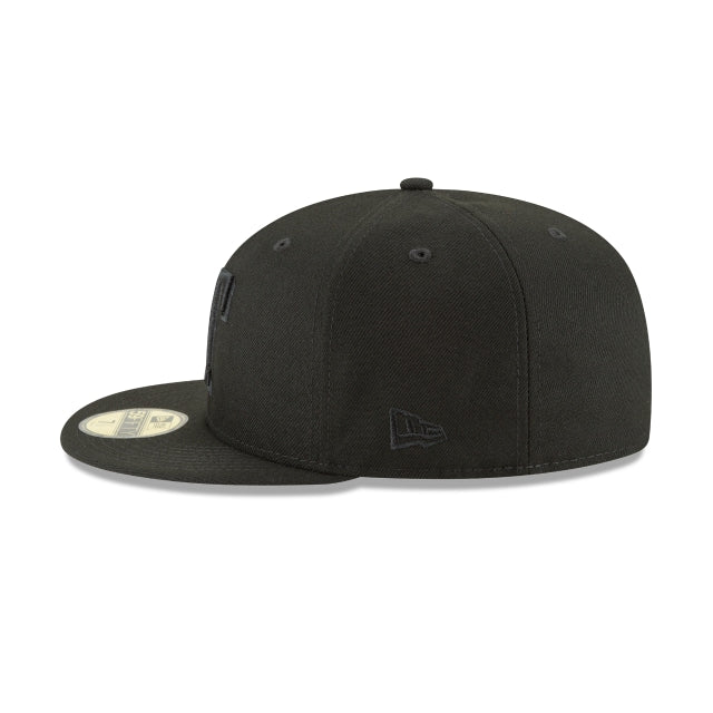 Texas Rangers Blackout Basic 59FIFTY Fitted Hat