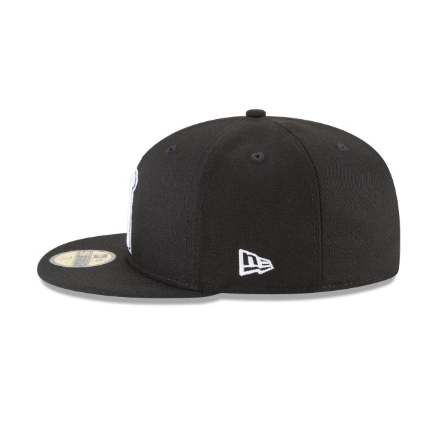 Los Angeles Angels Black and White Basic 59FIFTY Fitted Hat
