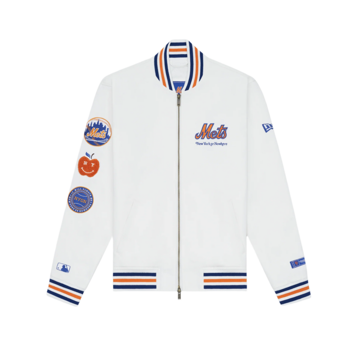 New York or Nowhere x New York Mets White Varsity Jacket